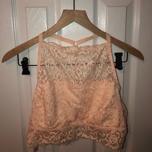 Blush High Neck Lace Bralette